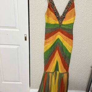 Colorful Chevron Maxi Dress